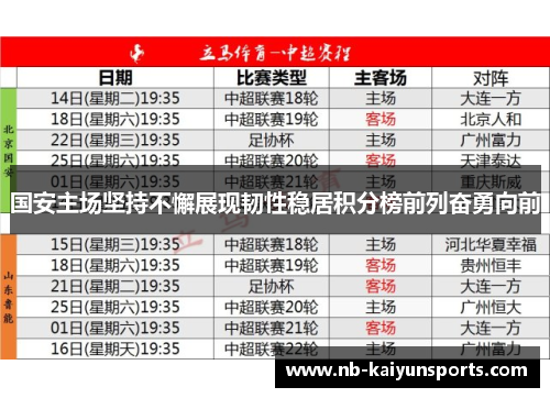 国安主场坚持不懈展现韧性稳居积分榜前列奋勇向前